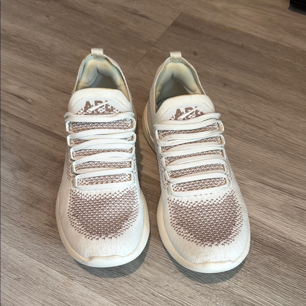 White and Gray Athletic Sneakers